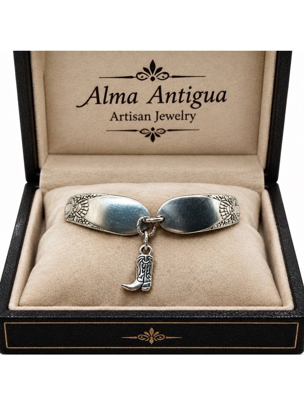 Tudor Oneida Silver-Plated Spoon Bracelet with Cowboy Boot Charm